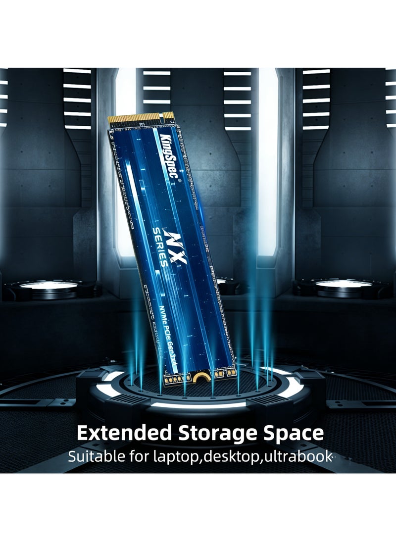 كينجس بيك محرك أقراص الحالة الصلبة الداخلي KingSpec NX Series 512GB Gen3x4 NVMe M.2 SSD، ذاكرة فلاش NAND ثلاثية الأبعاد M2 2280، لأجهزة الكمبيوتر المكتبية والمحمولة - Image 5